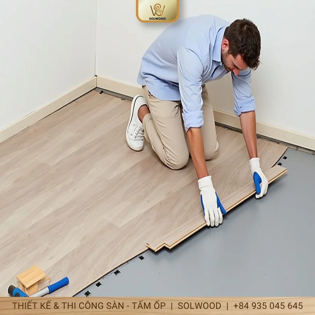 Hướng dẫn tự lắp sàn gỗ công nghiệp đơn giản tại nhà