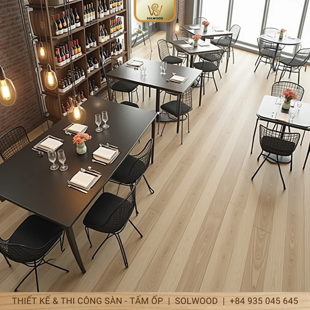 Sàn nhựa giả gỗ ngoài trời Kosmos Quy Nhơn - Bền, đẹp, giá tốt.