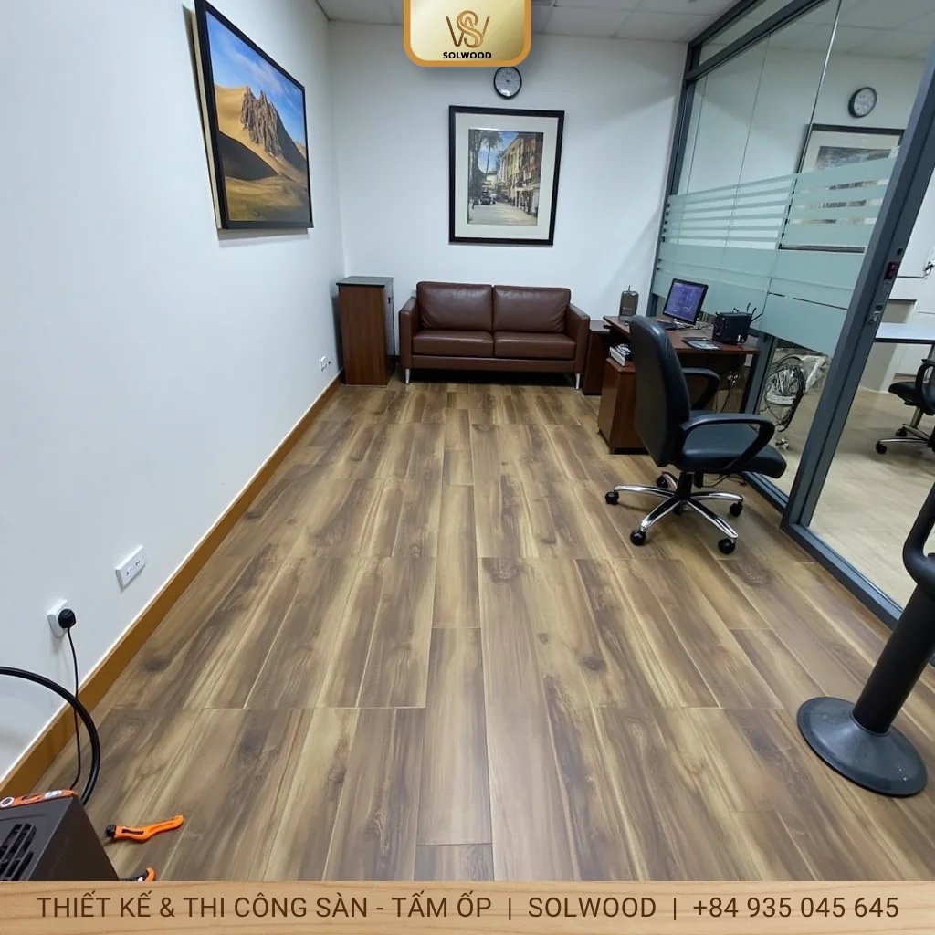 Hình ảnh Sàn Nhựa Hèm Khóa Vân Thảm Quy Nhơn: Bền Đẹp, Giá Tốt - 3