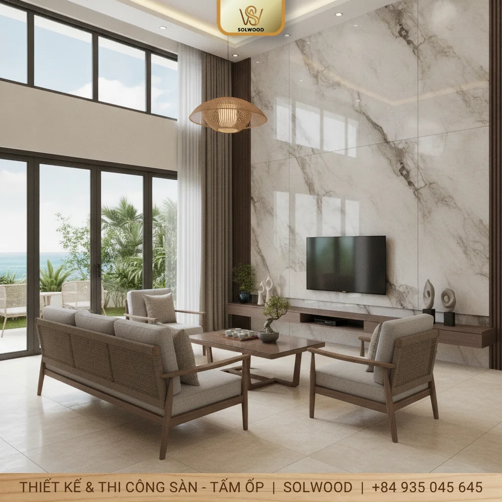 Tấm PVC Vân Đá, Ốp Tường Phát Lộc Đẹp Sang Trọng Quy Nhơn